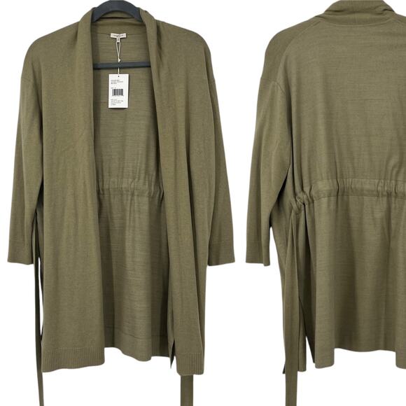 LAFAYETTE 148 NEW YORK Cardigan Pistachio Melange Wool Blend Belted 1X NEW - Picture 2 of 16